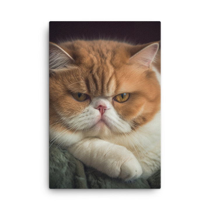 Elegance of Exotic Shorthair Cat Canvas - PosterfyAI.com