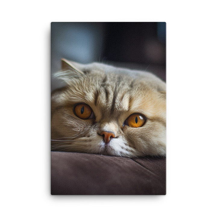 Scottish Fold Cat Canvas - PosterfyAI.com