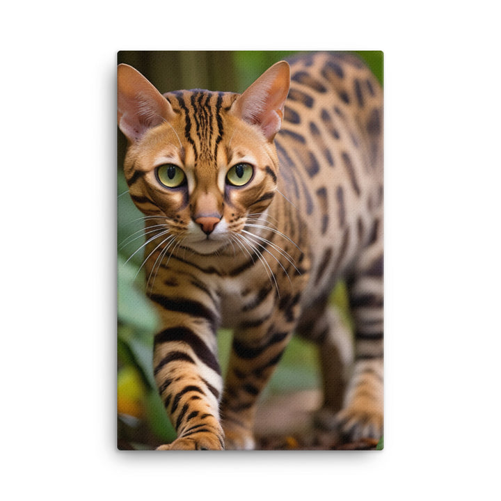 Majestic Beauty of Bengal Cat Canvas - PosterfyAI.com