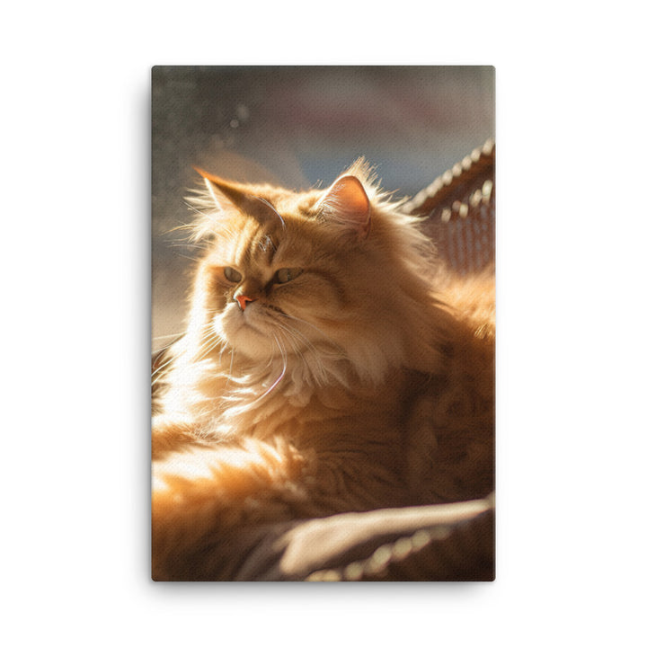 Persian Cat Relaxation Canvas - PosterfyAI.com