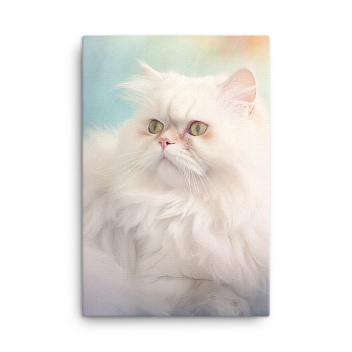 Persian Cat in Dreamy Pastel Canvas - PosterfyAI.com