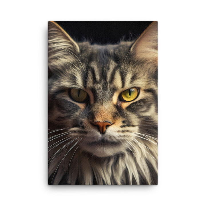 Majestic Maine Coon Portrait Canvas - PosterfyAI.com