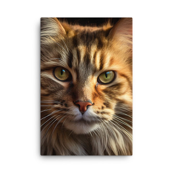 Majestic Maine Coon Portrait Canvas - PosterfyAI.com