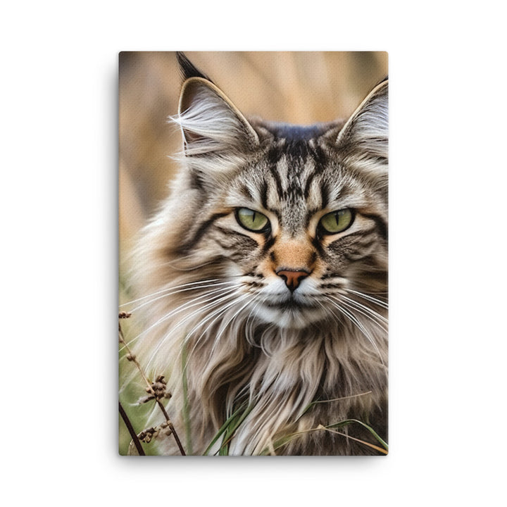 Maine Coon in Natural Habitat Canvas - PosterfyAI.com