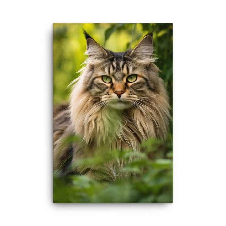 Maine Coon in Natural Habitat Canvas - PosterfyAI.com