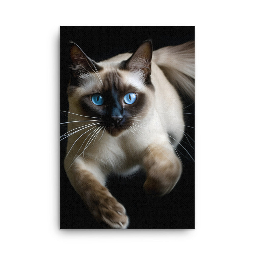 Graceful Siamese in Motion Canvas - PosterfyAI.com