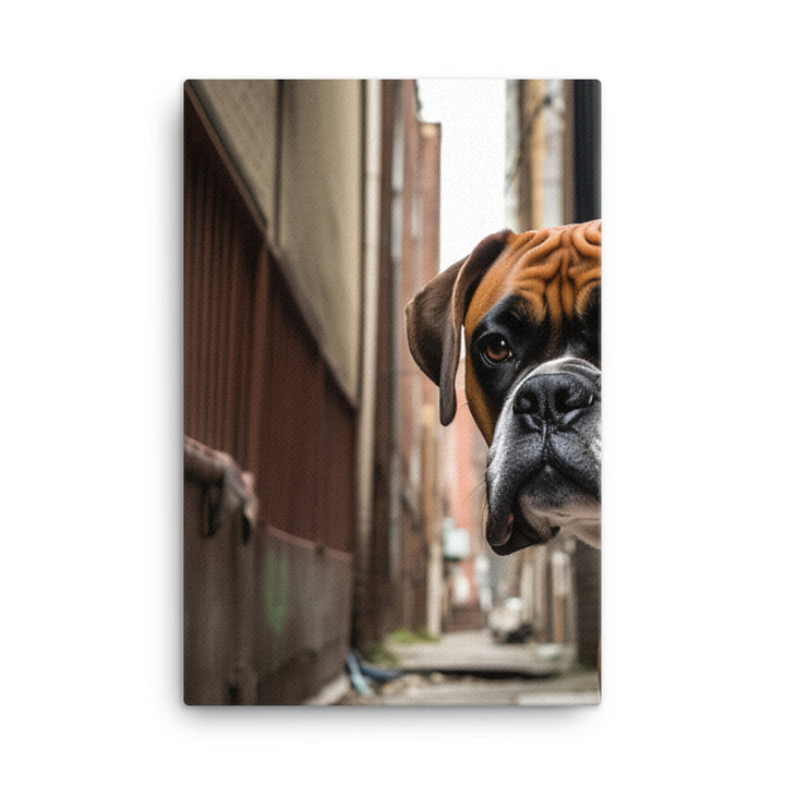 Boxer in the City Canvas - PosterfyAI.com