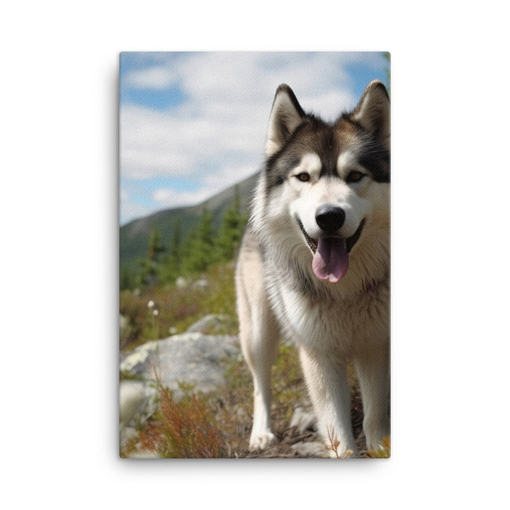 Alaskan Malamute on a Hike Canvas - PosterfyAI.com