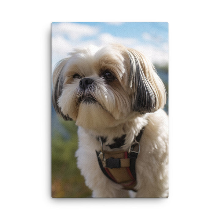 Adventurous Shih Tzu on a Hike Canvas - PosterfyAI.com