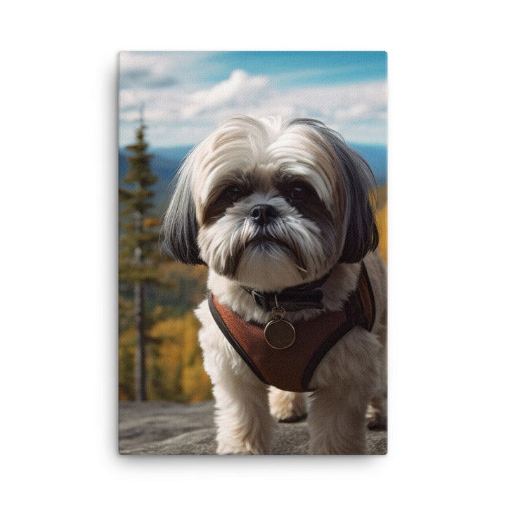 Adventurous Shih Tzu on a Hike Canvas - PosterfyAI.com