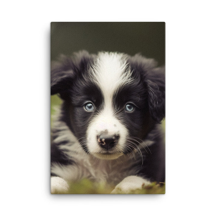 Adorable Border Collie Puppy Canvas - PosterfyAI.com