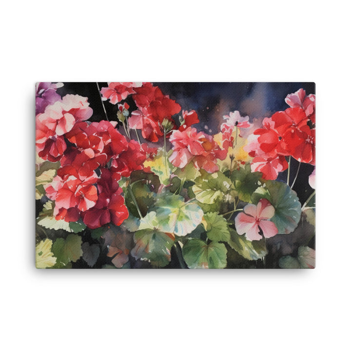 Vibrant Geraniums canvas - Posterfy.AI