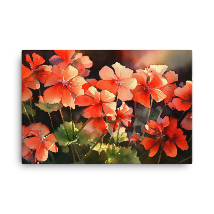 Radiant Geranium Sunsets canvas - Posterfy.AI