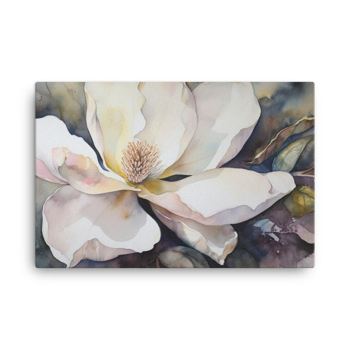 Watercolor Magnolias Unveiled canvas - Posterfy.AI