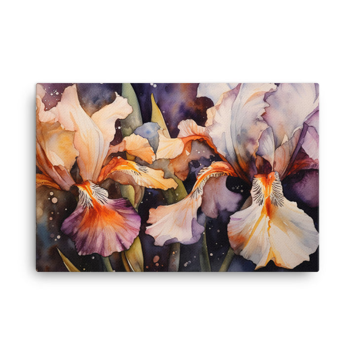 Watercolor Irises Revealed canvas - Posterfy.AI