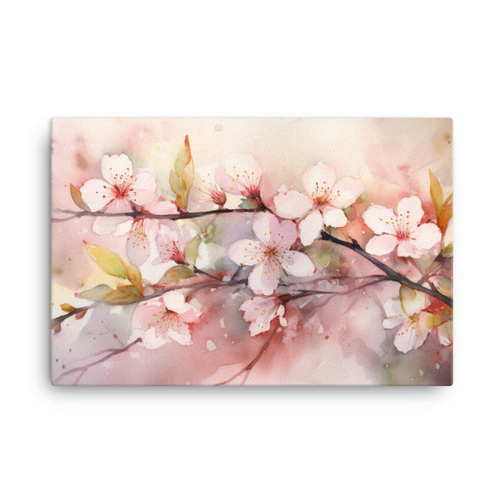 Watercolor Cherry Blossoms canvas - Posterfy.AI