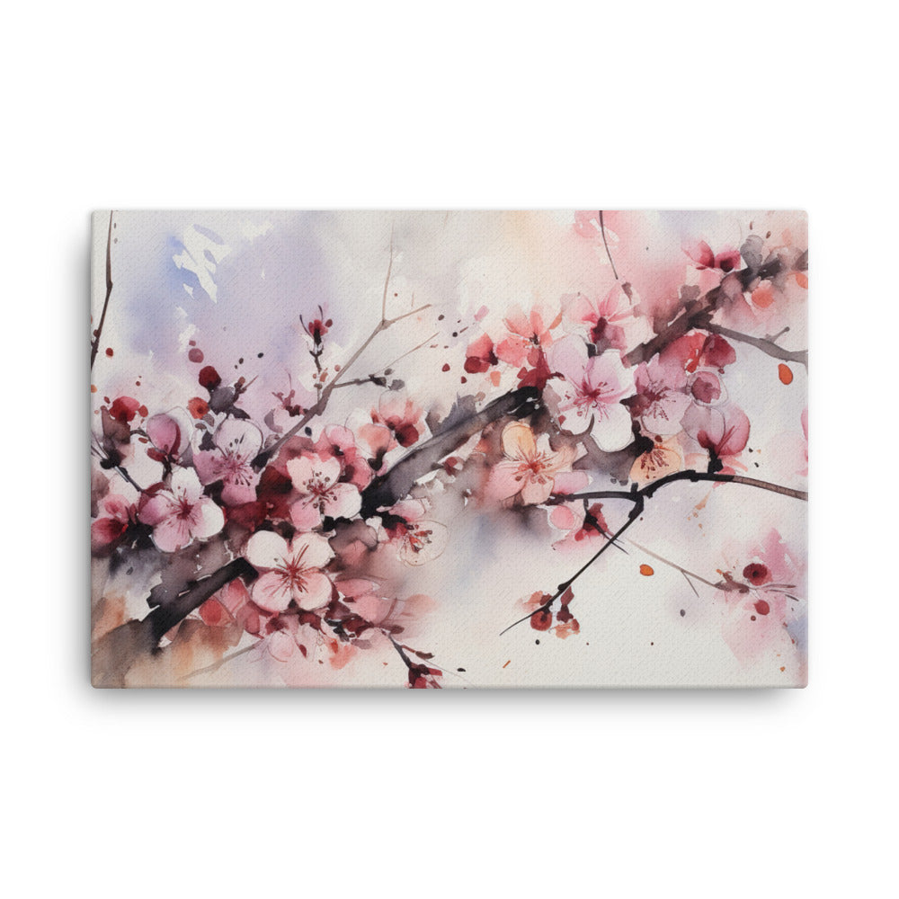 Watercolor Cherry Blossoms canvas - Posterfy.AI