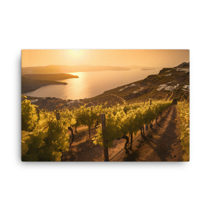 Vineyard Paradise of Santorini canvas - Posterfy.AI