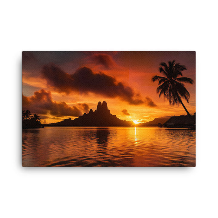 Tropical Sunset Splendor canvas - Posterfy.AI