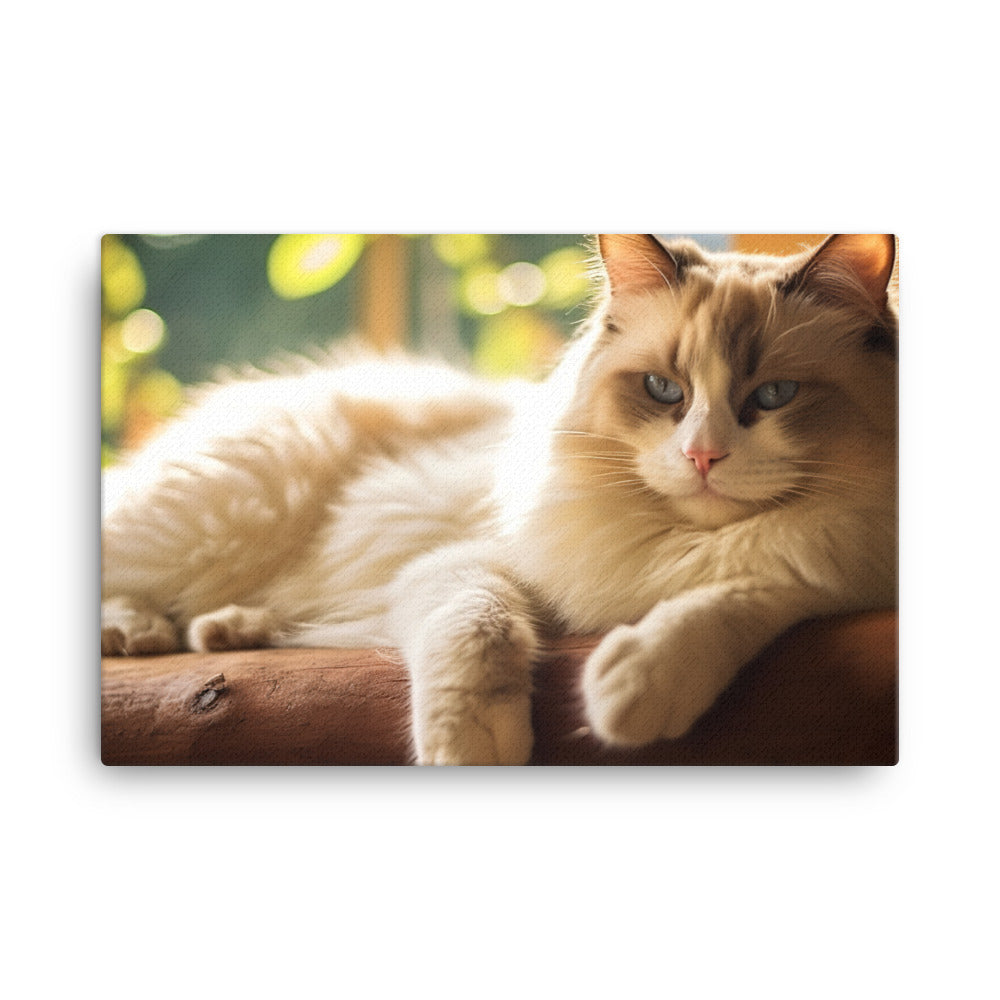 Ragdoll Cat Enjoying canvas - Posterfy.AI