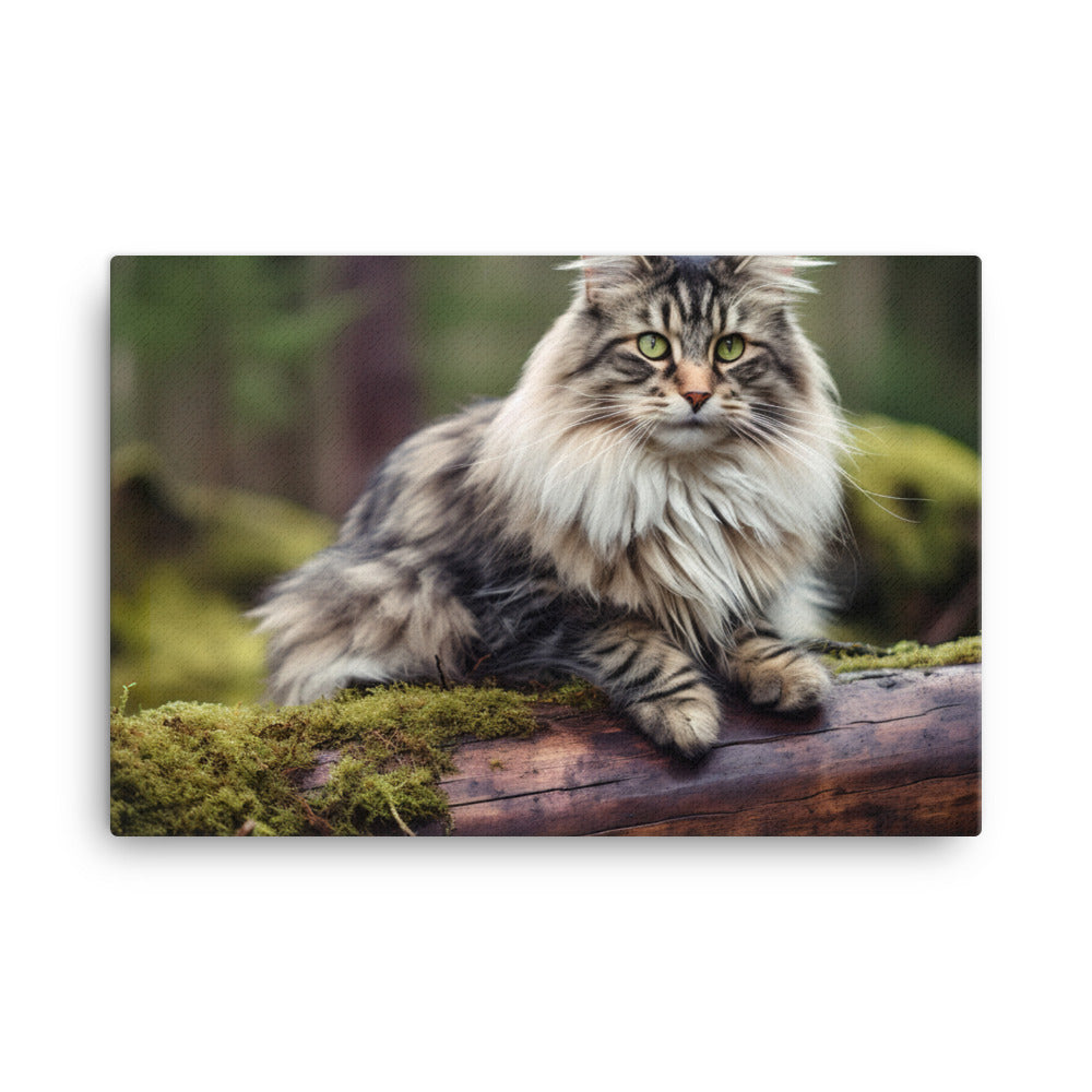 Graceful Norwegian Forest Cat canvas - Posterfy.AI