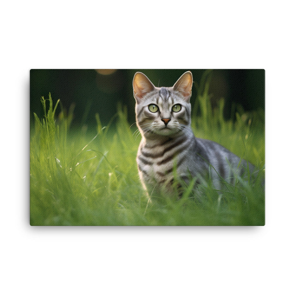 Serene Egyptian Mau in Nature canvas - Posterfy.AI