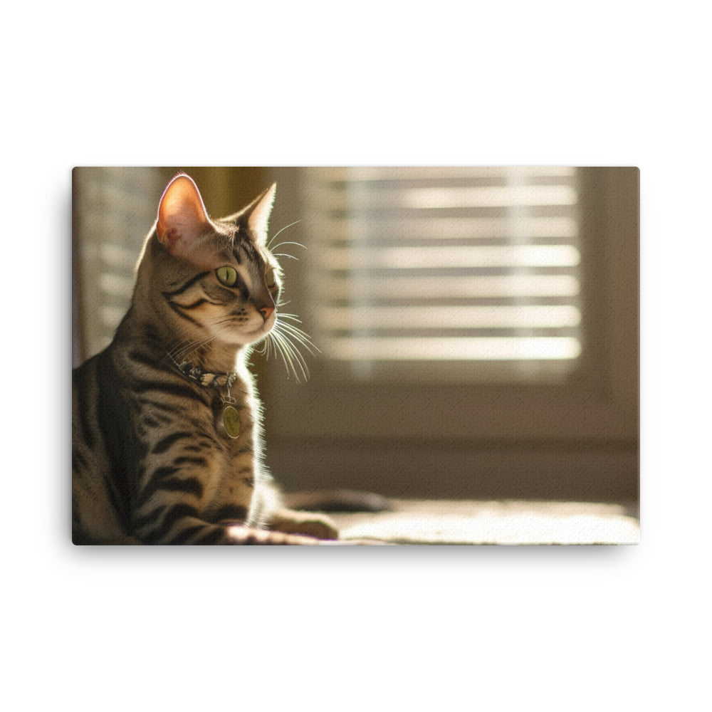 Graceful Egyptian Mau in Sunlight canvas - Posterfy.AI