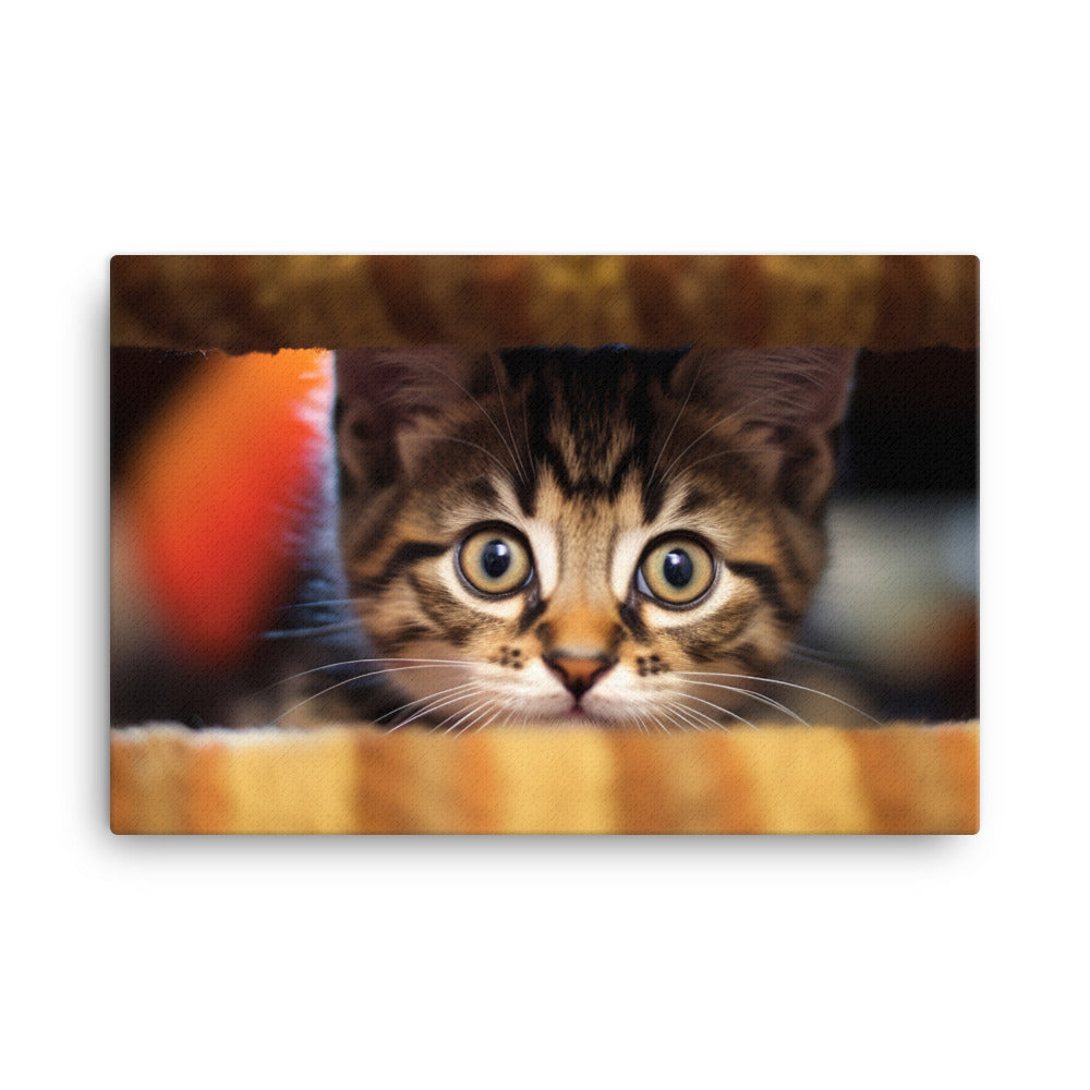 Inquisitive Manx Kitten canvas - Posterfy.AI