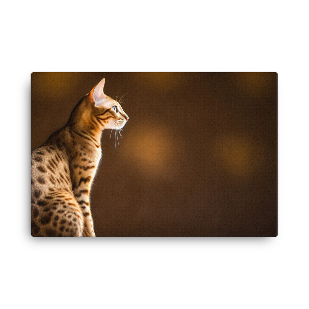 Sitting Ocicat canvas - Posterfy.AI