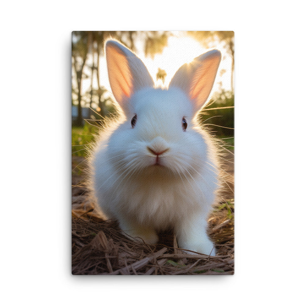 Florida White Bunny Canvas - PosterfyAI.com