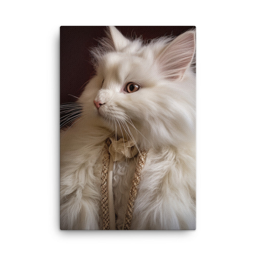 French Angora Bunnys Majestic Beauty Canvas - PosterfyAI.com