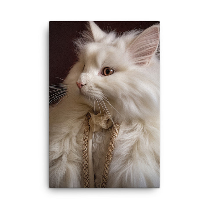 French Angora Bunnys Majestic Beauty Canvas - PosterfyAI.com