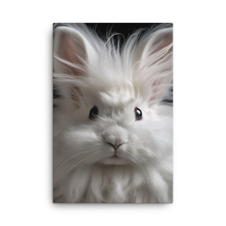 French Angora Bunnys Intricate Fur Detail Canvas - PosterfyAI.com