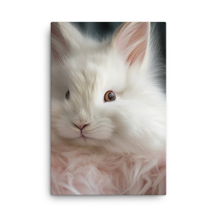 Adorable French Angora Bunny Canvas - PosterfyAI.com