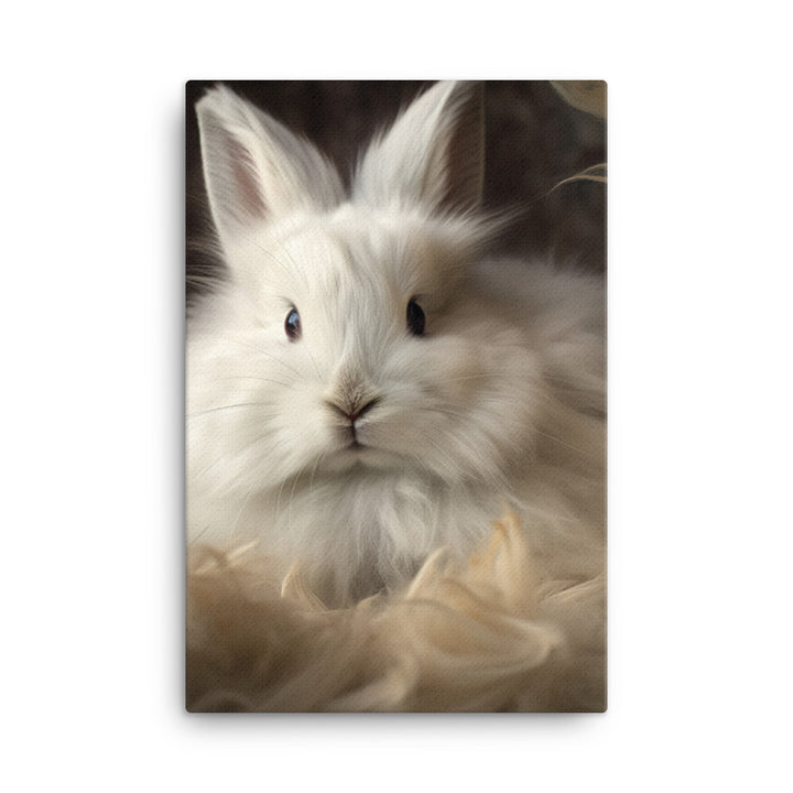 Adorable French Angora Bunny Canvas - PosterfyAI.com