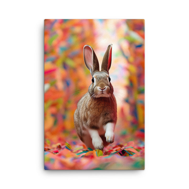 Playful English Spot Bunny Canvas - PosterfyAI.com