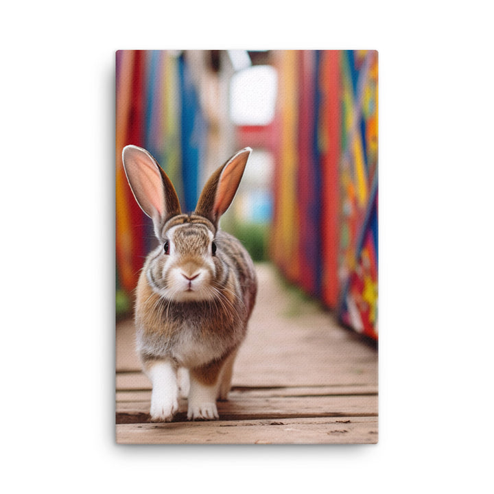 Playful English Spot Bunny Canvas - PosterfyAI.com
