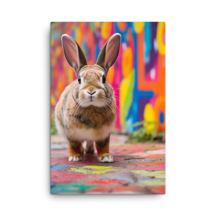 Playful English Spot Bunny Canvas - PosterfyAI.com
