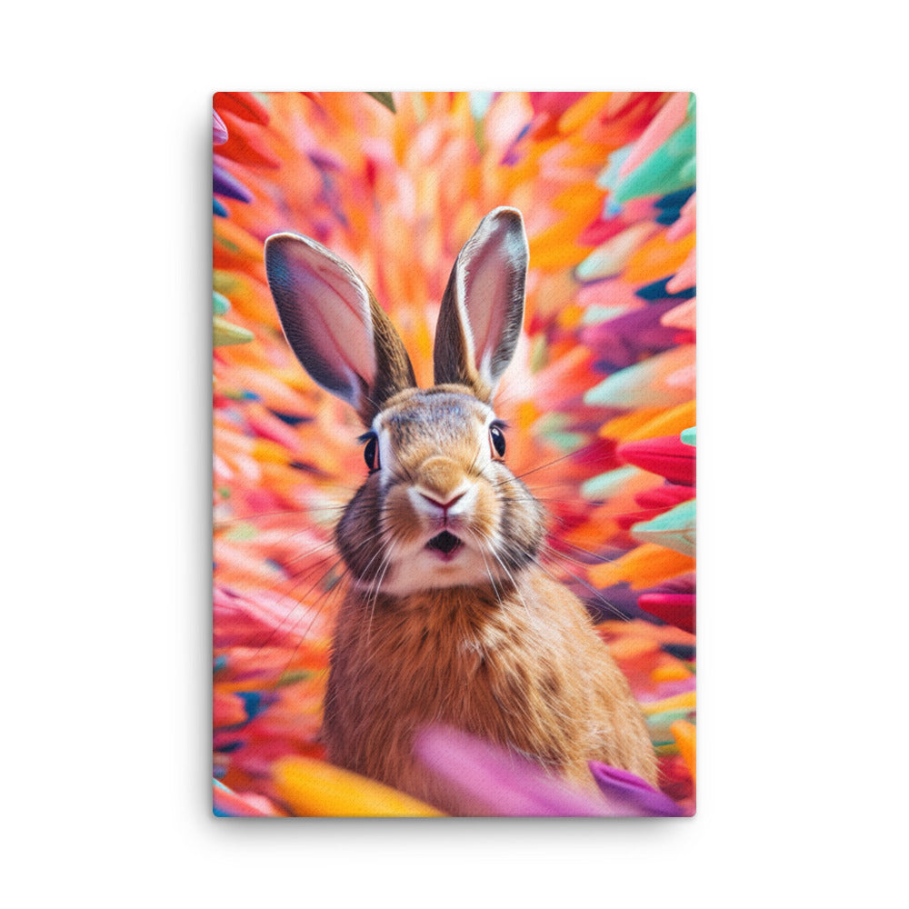 Playful English Spot Bunny Canvas - PosterfyAI.com