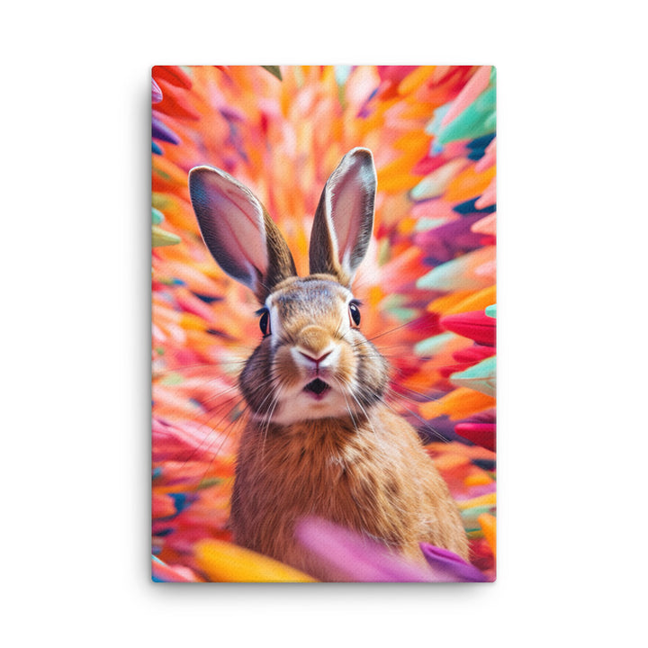 Playful English Spot Bunny Canvas - PosterfyAI.com