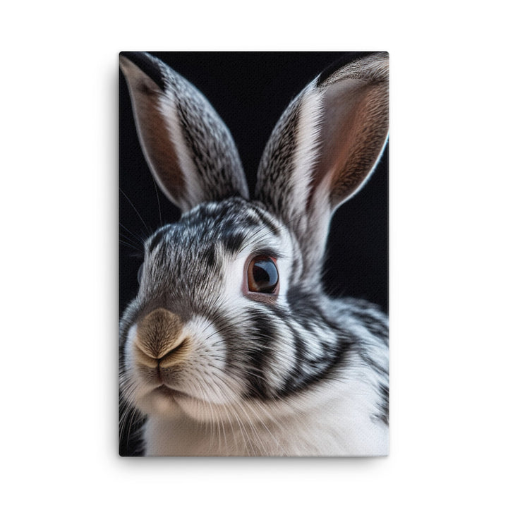 English Spot Bunny in Exquisite Detail Canvas - PosterfyAI.com