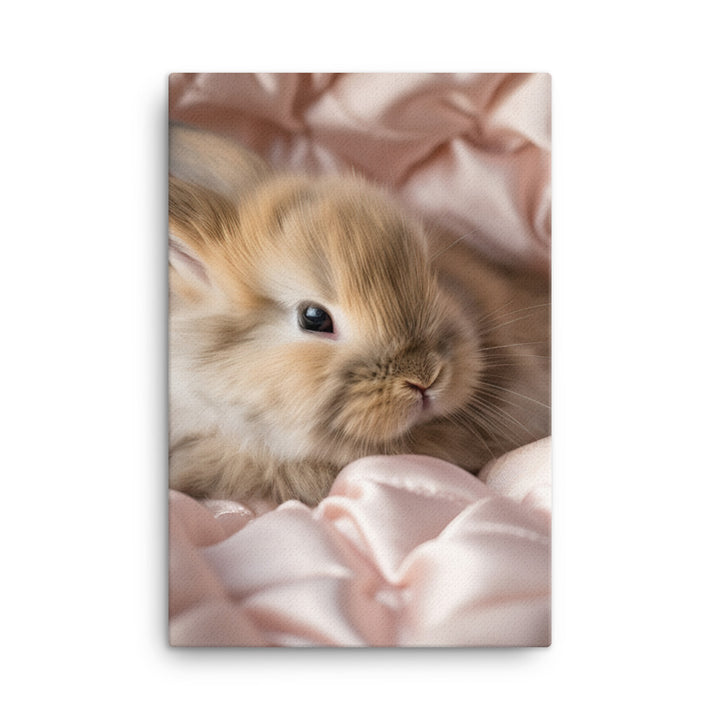 Mini Satin Bunnys Luxurious Presence Canvas - PosterfyAI.com