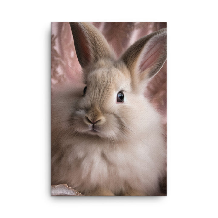 Mini Satin Bunnys Luxurious Presence Canvas - PosterfyAI.com
