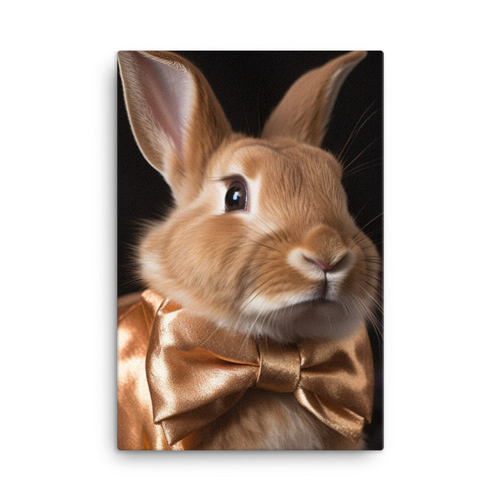 Mini Satin Bunnys Luxurious Presence Canvas - PosterfyAI.com