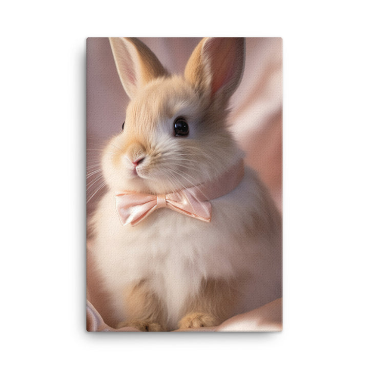 Mini Satin Bunnys Luxurious Presence Canvas - PosterfyAI.com