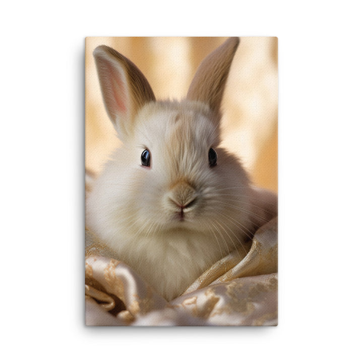 Mini Satin Bunnys Luxurious Presence Canvas - PosterfyAI.com