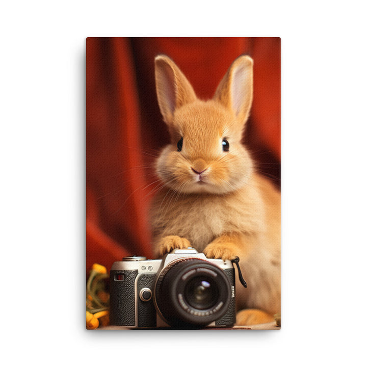 Mini Satin Bunnys Enchanting Inquisitiveness Canvas - PosterfyAI.com