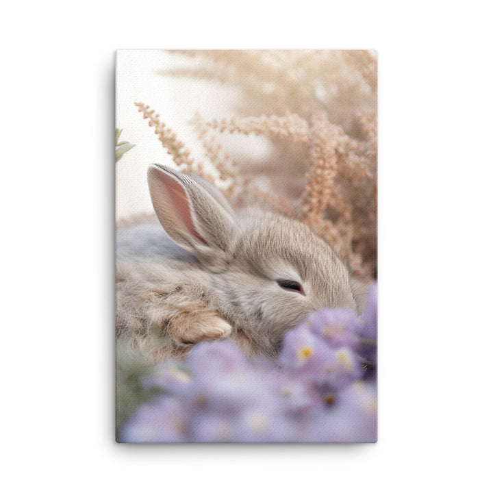 Mini Satin Bunny in Tranquil Bliss Canvas - PosterfyAI.com