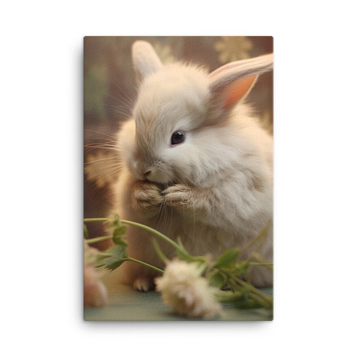 Mini Satin Bunny in Tranquil Bliss Canvas - PosterfyAI.com