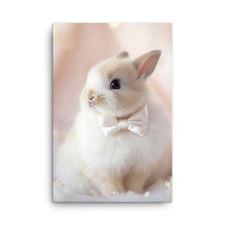 Mini Satin Bunny in Delicate Splendor Canvas - PosterfyAI.com